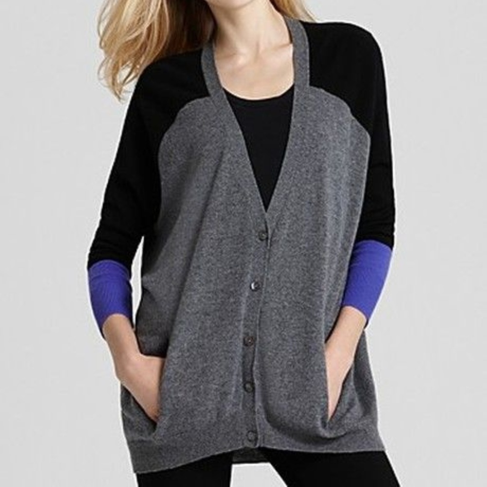 Autumn Cashmere Gray Boyfriend Cardigan, S